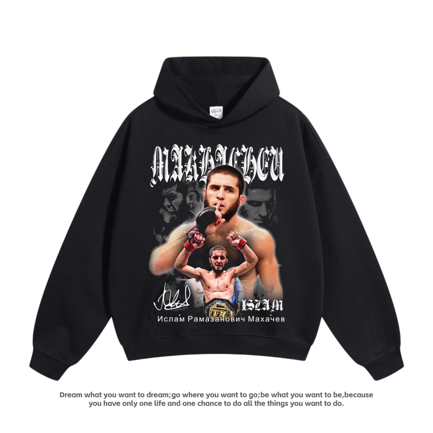 UFC Boxing Fighting Oliveira Oliveira Black Dragon Poirier Cotton American Hooded Sweatshirt Man