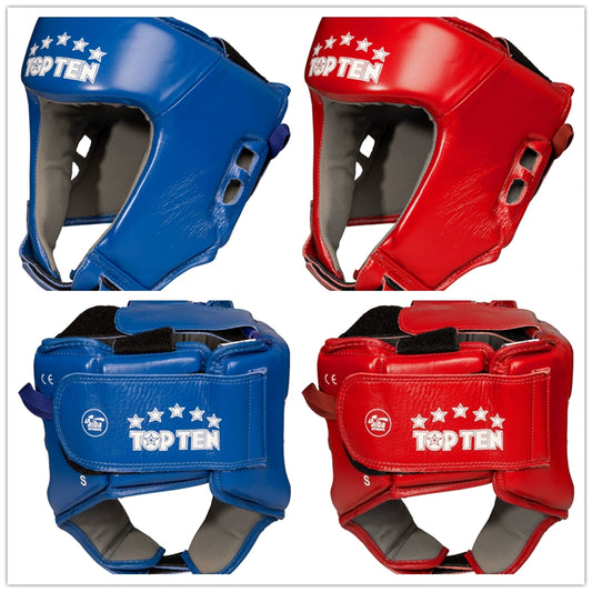 TOP TEN Leather AIBA Approved Headgear (2 Colors)