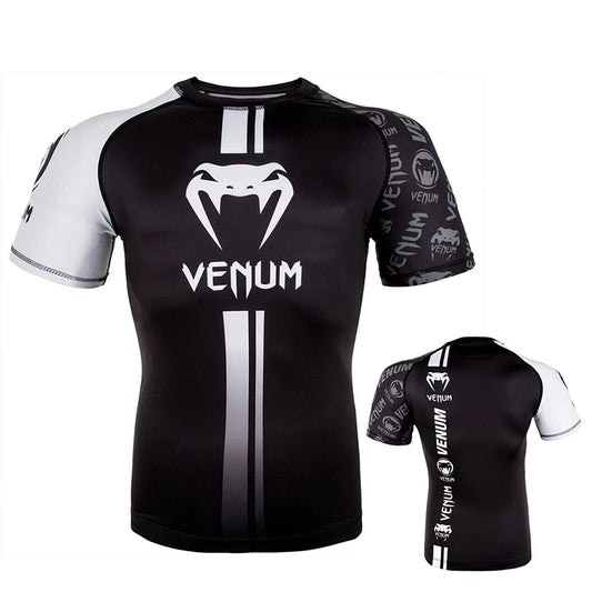 VENUM Black and White Short Sleeve Rashguard