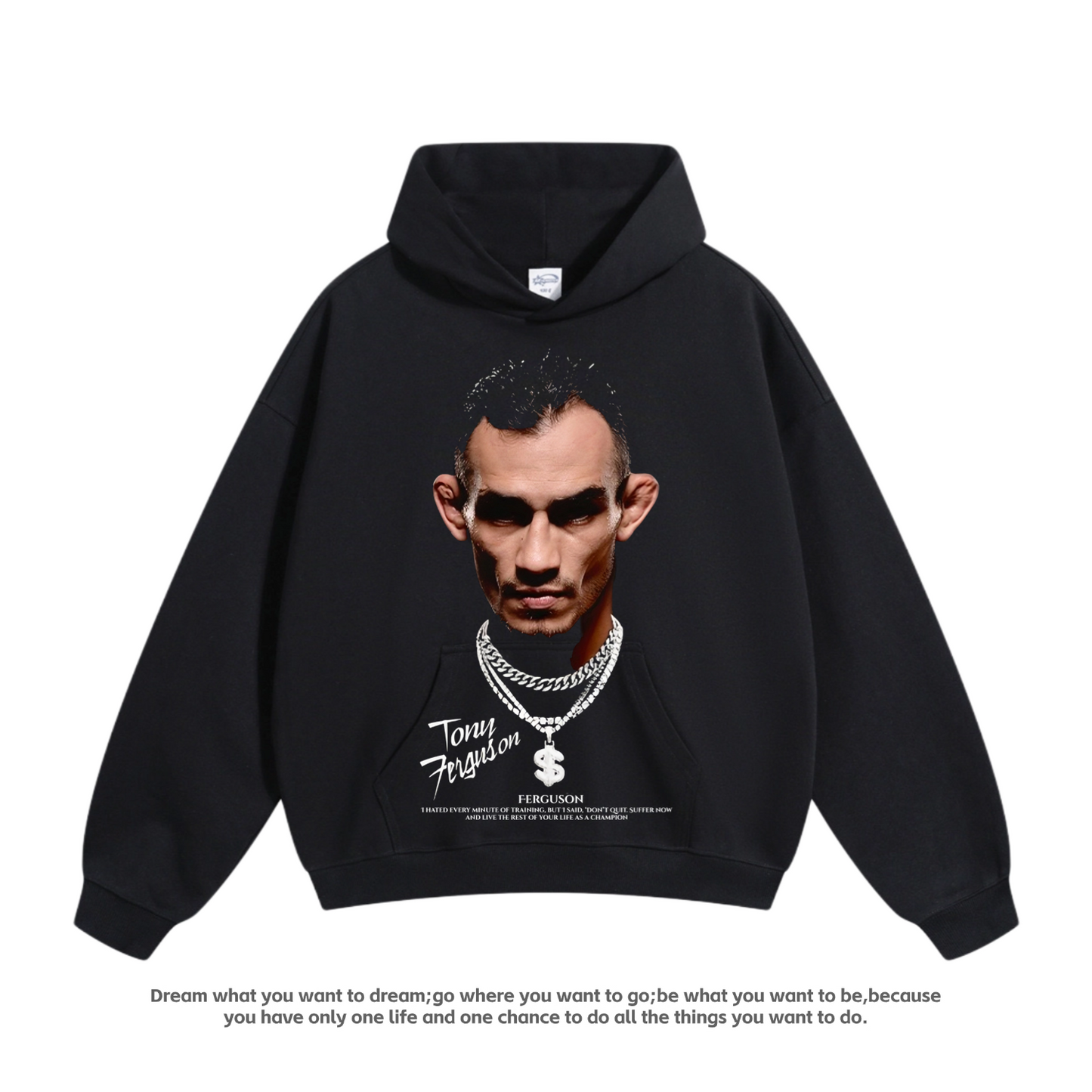 UFC Boxing Fighting Oliveira Oliveira Black Dragon Poirier Cotton American Hooded Sweatshirt Man