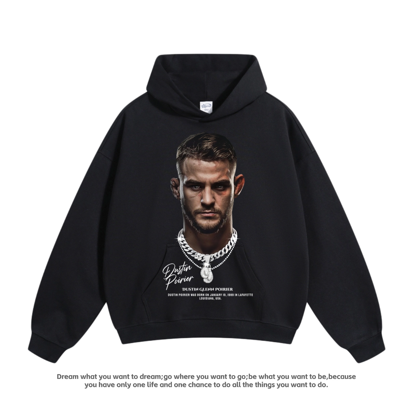 UFC Boxing Fighting Oliveira Oliveira Black Dragon Poirier Cotton American Hooded Sweatshirt Man