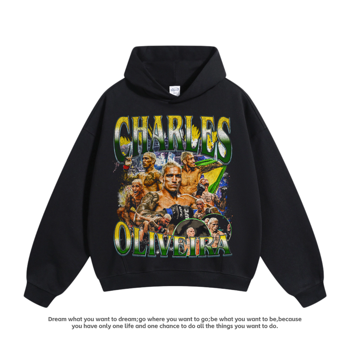 UFC Boxing Fighting Oliveira Oliveira Black Dragon Poirier Cotton American Hooded Sweatshirt Man